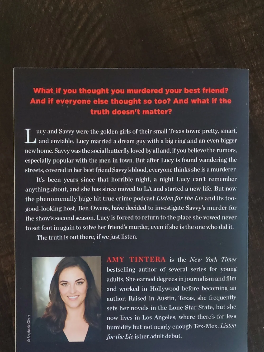 Listen for the Lie by Amy Tintera - Adult Fiction Book